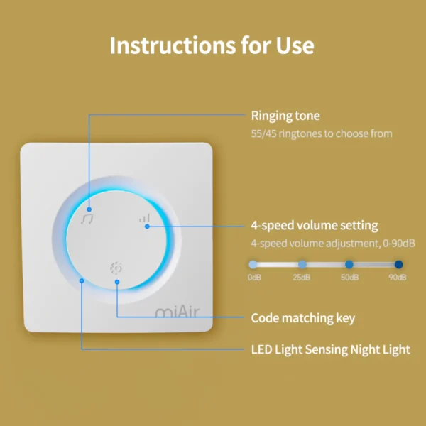 MiAir Wireless Doorbell 150M